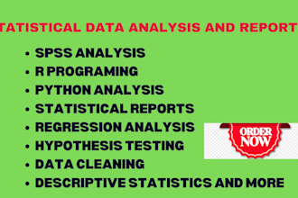 do statistical analysis and reports using spss, r and python