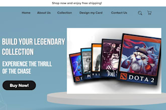 design trading card website pokemon shopify store dropshipping collectible card