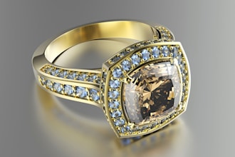 create a modern 3d cad jewelry design and render bracelet or necklace, 3d print