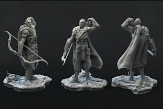 shape 3d realistic model in zbrush,digitally sculpt 3d miniature model,stl file