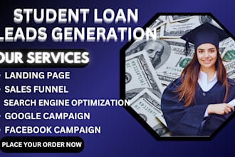 student loan leads loan marketing facebook ads campaign google ads campaign