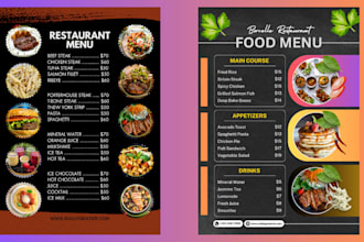 design restaurant food menu card, poster or flyer