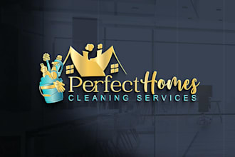 create a commercial and residential cleaning services logo