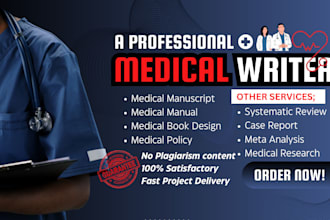 write medical ebooks, health and fitness, medical manuscript and ghostwriter