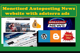 create and automatic news website adsterra monetized