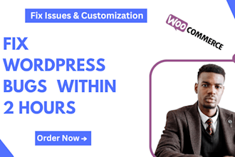 fix wordpress issues, woocommerce fix or fix wordpress errors within 2 hours