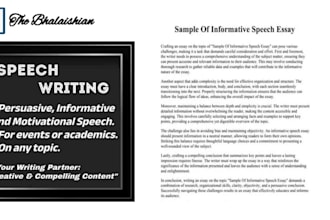 write speech on any topic persuasive or informative for events or academics