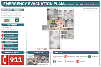 create 3d fire evacuation plan ,emergency map,airbnb