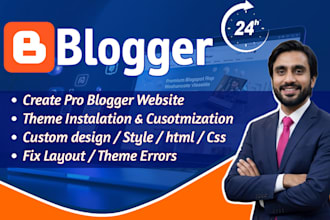 design, redesign blogspot website or customize blogger template theme