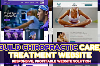 wordpress chiropractor website, chiropractic care treatment website landing page