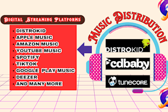 distribute music to all digital streaming and social media platforms