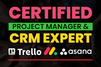 setup monday crm, asana workflow automation, trello board and sales pipeline va