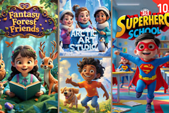design 3d children story book illustration children book illustration book cover