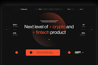design fintech website, banking, finance, fintech landing page financial website