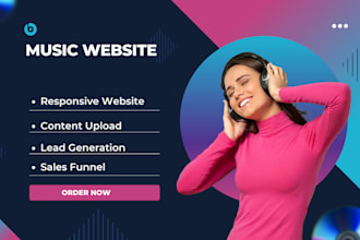create music website for musicians, artists, dj, producers, studio