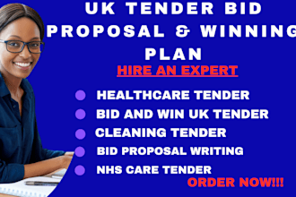 bid and win UK tender, healthcare tender, nhs care tender and write bid proposal