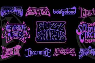 draw stoner doom metal,psychdelic,doom,trippy,rock art style logo for your band