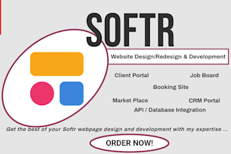 develop a softr web app, website, client portal, booking site, job portal