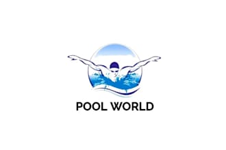 design wonderful swimming pool or only pool logo