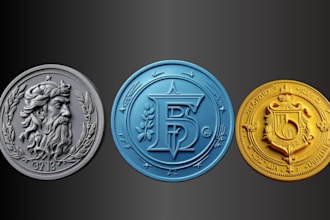design 3d cryptocurrency token gold coin bitcoin and logo designs
