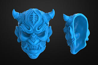 design 3d models face mask helmet for props and cosplay