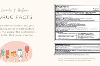 love to create drug label for cosmetic product