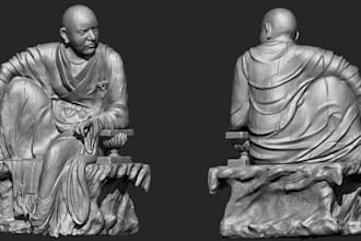 transform image to 3d model for printing, figurine stl, 3d mini figure,head bust