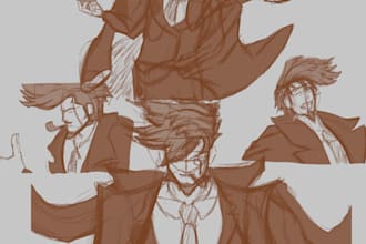 draw beautiful anime sketch, pfp, concept art