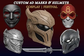 3d custom cosplay mask helmet halloween costume design printed cosplay mask prop