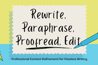 rewrite, paraphrase, proofread and edit your content