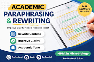 paraphrase and rewrite your academic content professionally