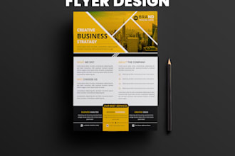 design flyer, price list, invoice, one pager, media kit