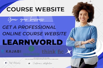 setup online course website learnworld kajabi website design and thinkific