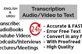 transcribe audio or video to text accurate and fast transcription services