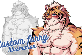 create custom furry character illustrations