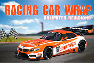 design stunning racing car,vehicle,truck,bus,bike,cargo bike,trailer wrap design