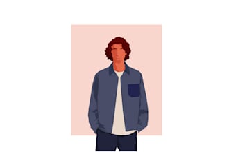 draw flat minimalistic vector portrait