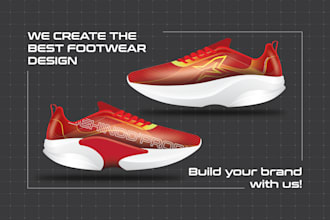 create footwear, sneakers, running shoes design for you