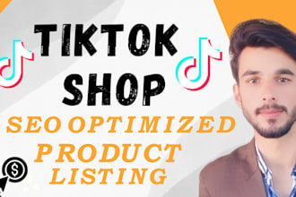 do SEO optimized tiktok shop product listing, expert tiktok shop VA