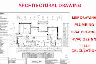 design hvac, electrical, plumbing mep drawing and commercial permit plans