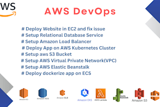 setup aws ec2, ecs, eks, elb, s3, beanstalk