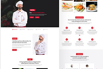 design chef website, catering, chef landing page cafe website restaurant website