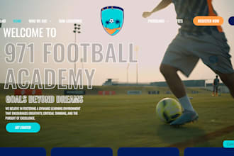 create a soccer  website, football website, soccer academy website