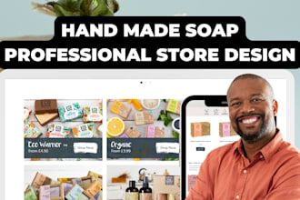 design handmade soap shopfy store soap website dropshipping store