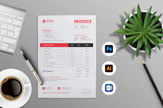 do receipt design letterhead, price list wholesale or invoice design in 3hrs
