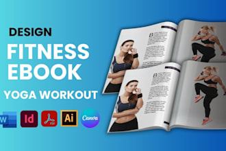 design fitness ebook, book design, canva design, yoga work out, ebook design