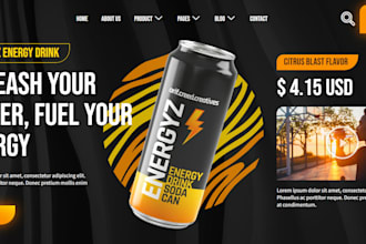 design energy drinks shopify store health drinks website fitness drinks website