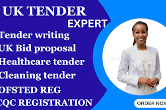 bid tender proposal, healthcare cleaning tender writing cqc ofsted registration
