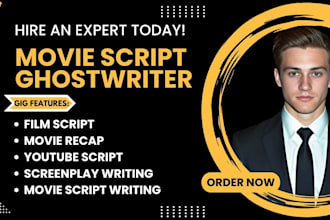 do movie script writing, film script, script writing, and edit screenplay