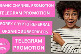 increase crypto forex subscribers, organic telegram members, channel promotion